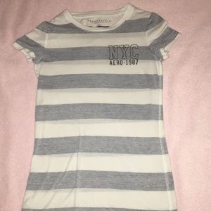 Gray and white striped shirt - Aeropostale